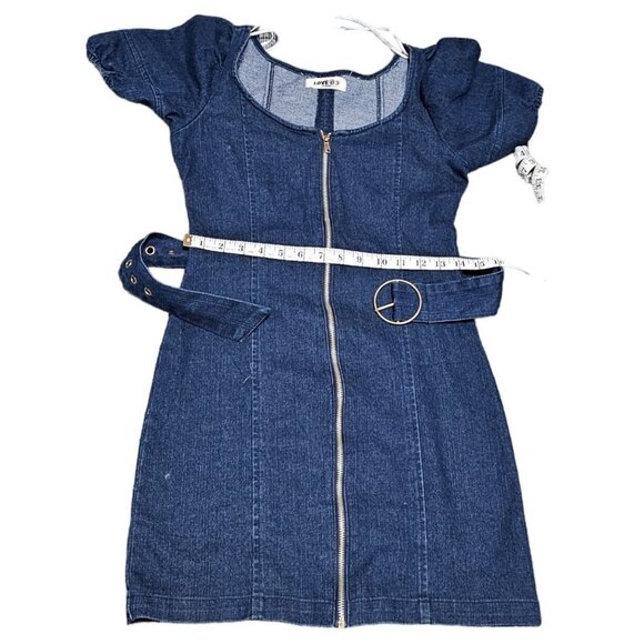 Love83 Jeans Short Sleeve,‎ Front Zip Denim Dress Size Small (Rn #119220) - Picture 9 of 10